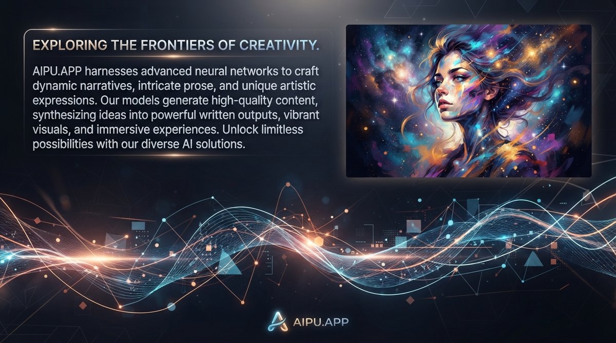 ภาพแสดงความหลากหลายของ AI: ข้อความสร้างสรรค์ รูปภาพดิจิทัล และวิดีโอคุณภาพสูงที่ผลิตโดย AIPU.APP